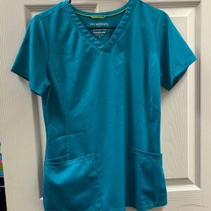 Healing Hands Teal Scrub Top